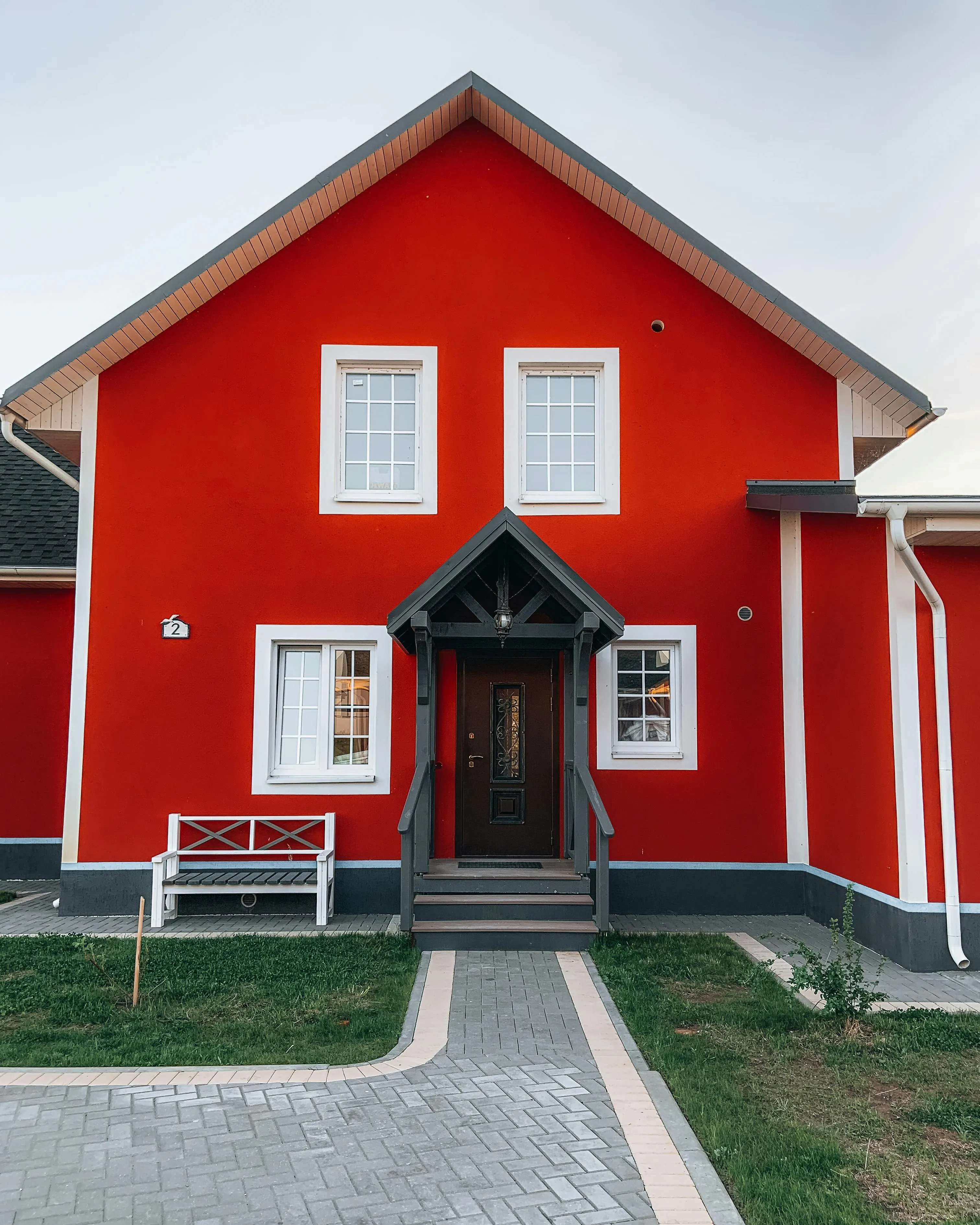 Freshly painted house exterior